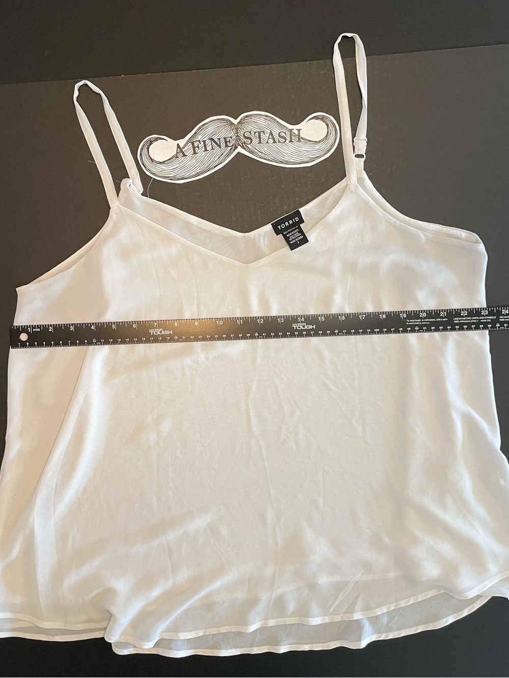 Torrid Sophie Cami Top 1X White Chiffon Double Layered Adjustable Strap V Neck